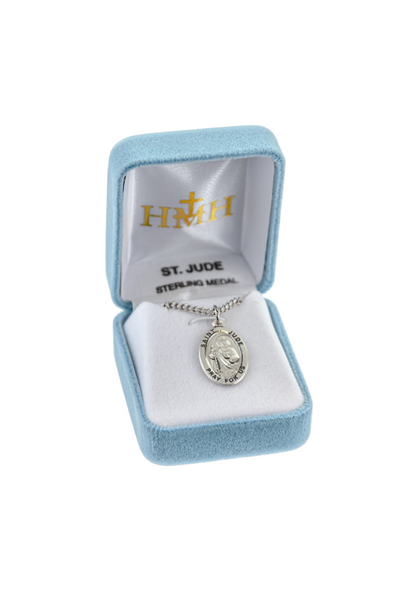 0.9" Patron Saint Jude Oval Sterling Silver Medal – The Franciscan Store