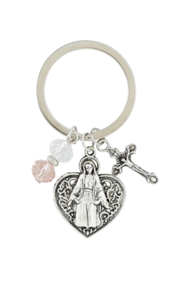Madonna With Heart Key Ring