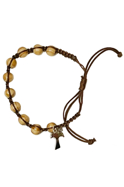 Adjustable Tau Cross Bracelet With Light Beads