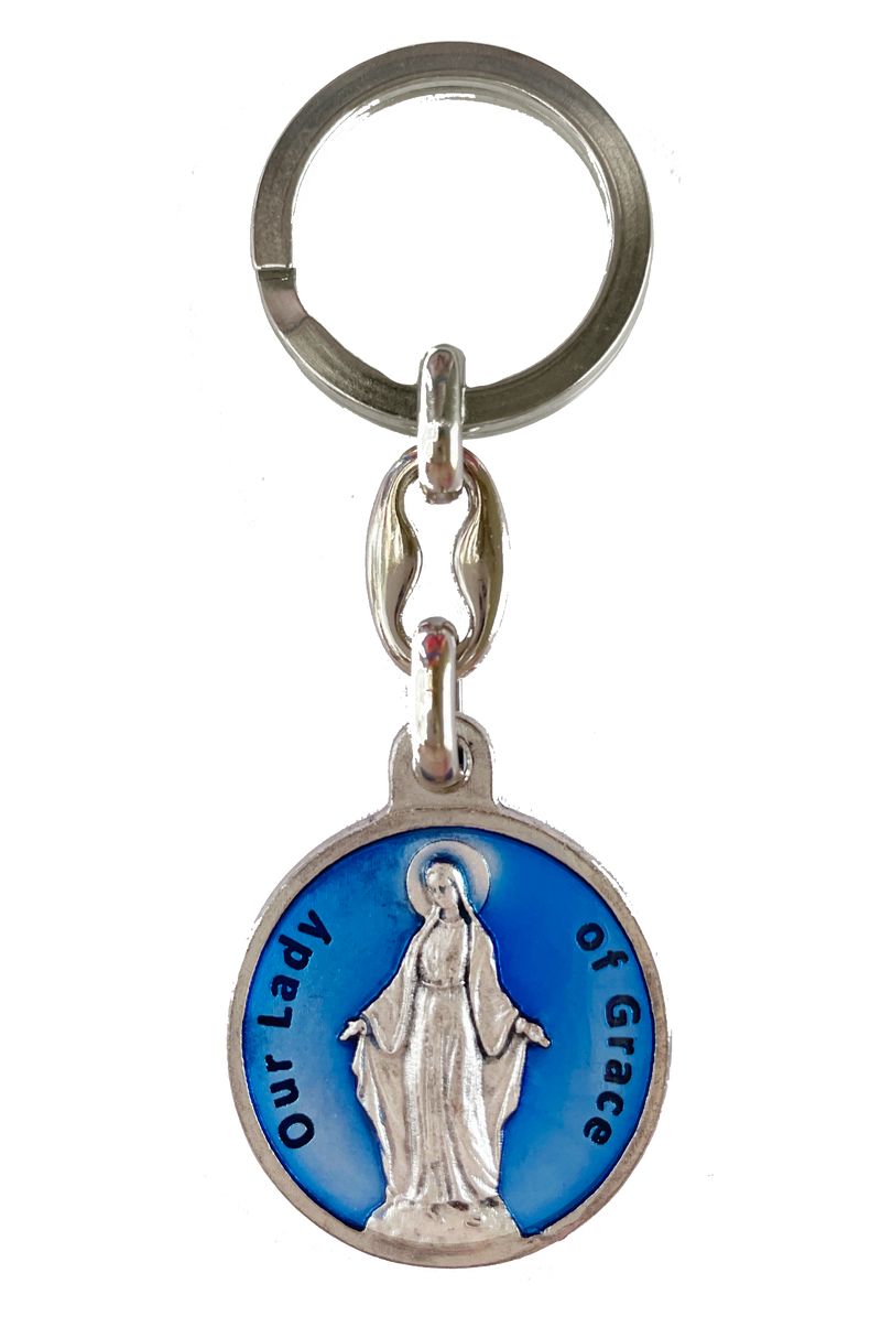 Our Lady of Grace Enamel Key Ring (Made in Italy)