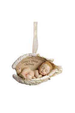 Baby's First Christmas - Sleeping Baby in Wings Ornament