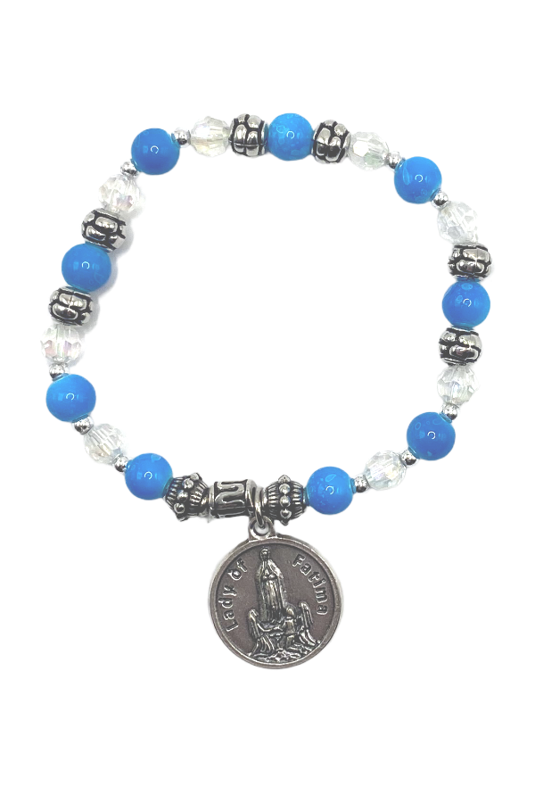 Our Lady of Fatima Italian Beaded Charm Bracelet