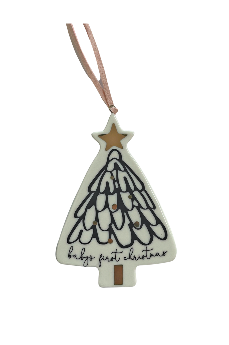Baby's First Christmas Ornament - Pink Hanger