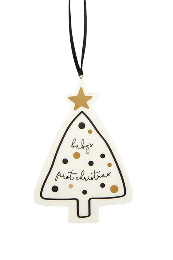 Baby's First Christmas Ornament - Black Hanger