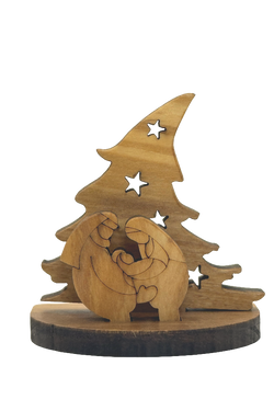 4" Handcrafted Olive Wood Nativity Stand
