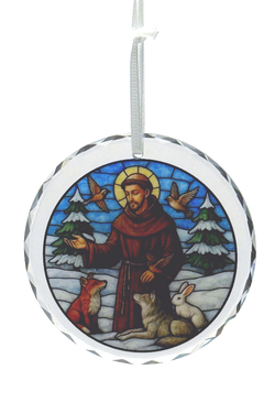 Christmas Peace – St. Francis Glass Ornament