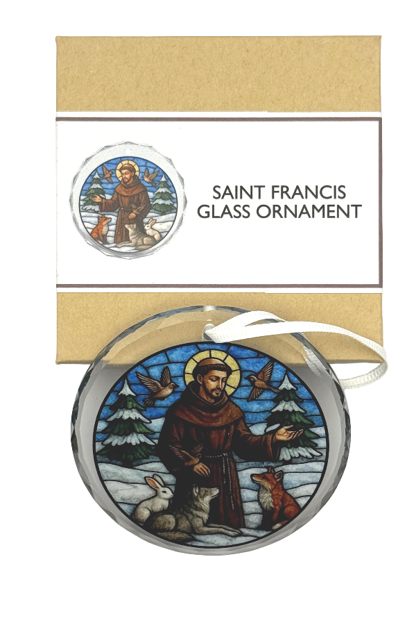 Christmas Peace – St. Francis Glass Ornament