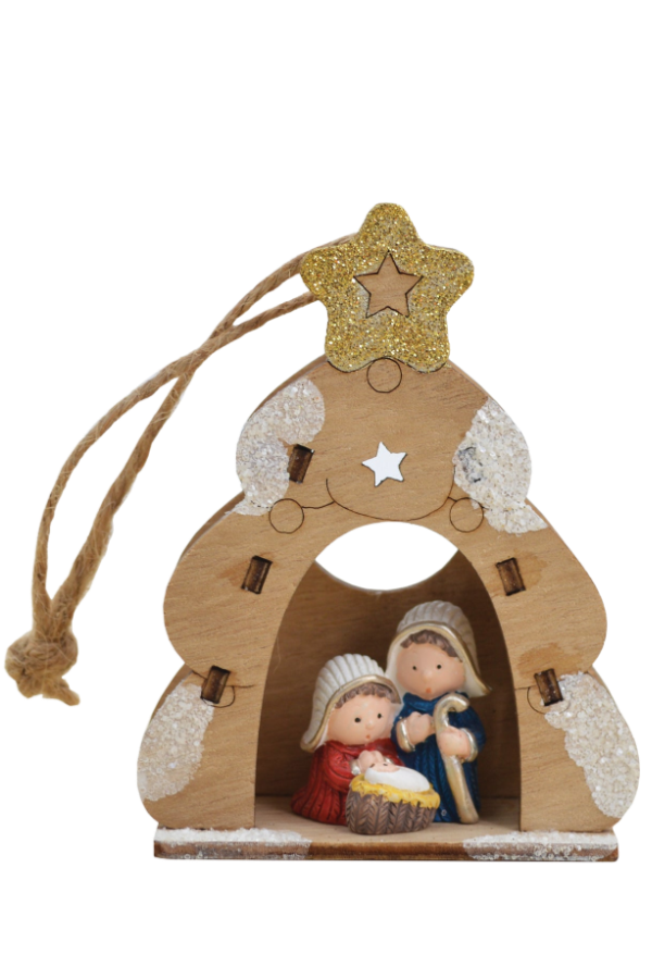 Handmade Holy Family Ornament <br> Tree