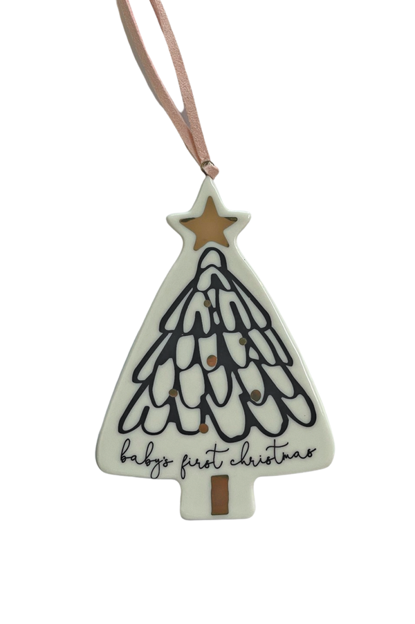 Baby's 1st Christmas Ornament - Tree Pink