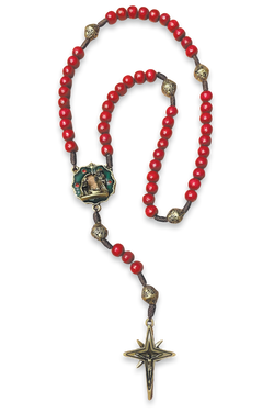Red Wood Christmas Rosary