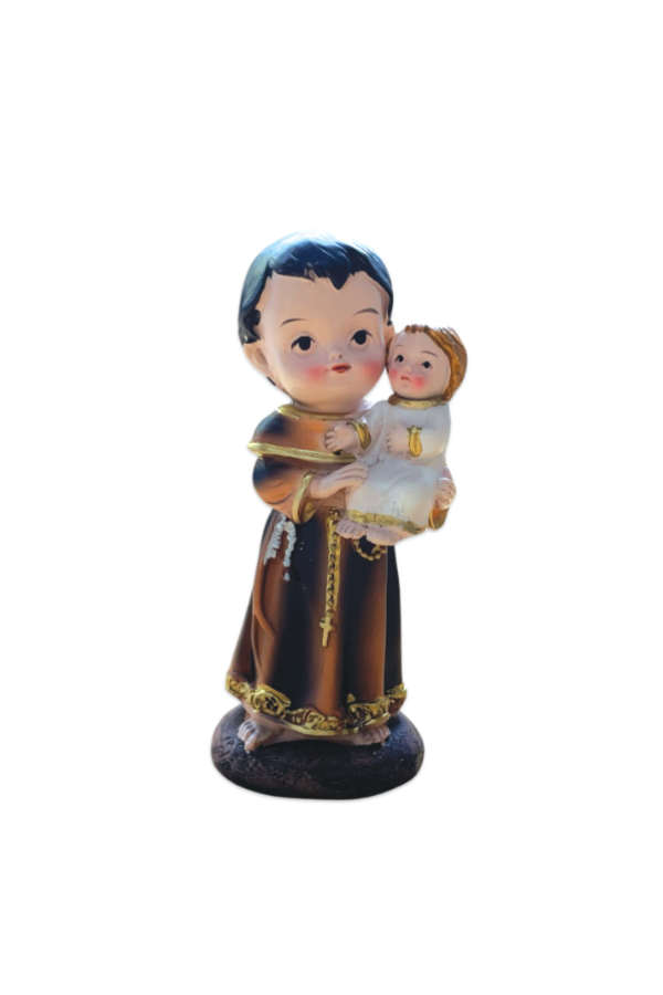 Miniature St. Anthony With Child Statue