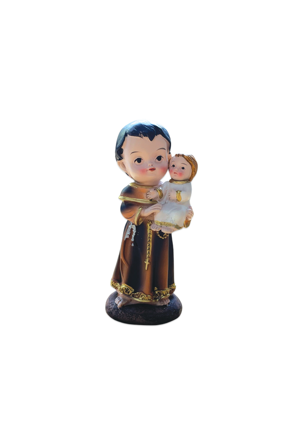 Miniature St. Anthony With Child Statue