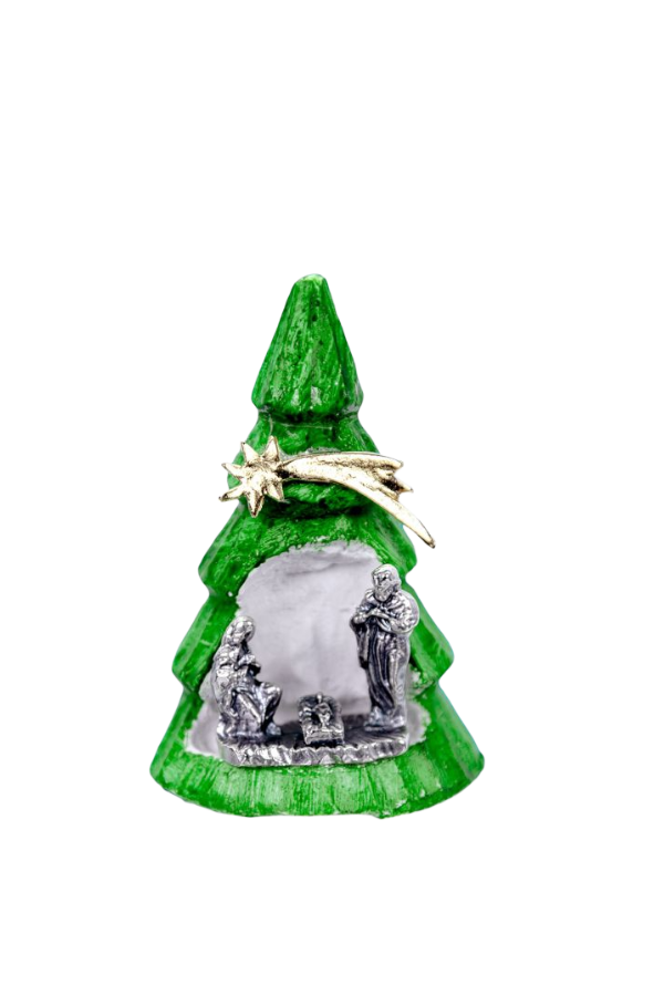 Miniature Christmas Tree With Nativity Figures