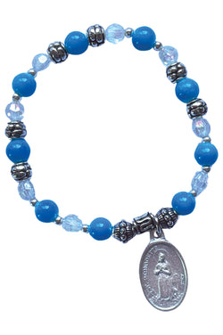 Our Lady of Lourdes Italian Beaded Charm Bracelet