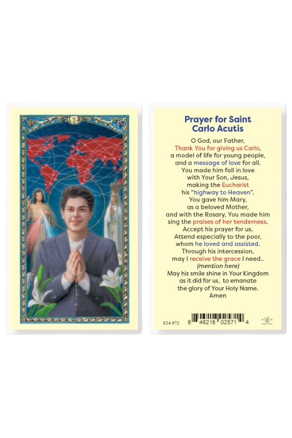 St. Carlo Acutis Holy Card