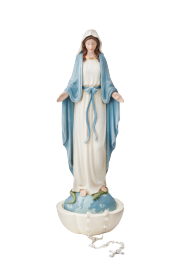 8" Our Lady of Grace Statue Rosary Holder