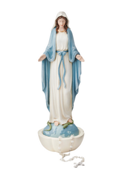 8" Our Lady of Grace Statue Rosary Holder