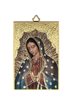 Gold Foil Our Lady of Guadalupe Mosaic Plaque