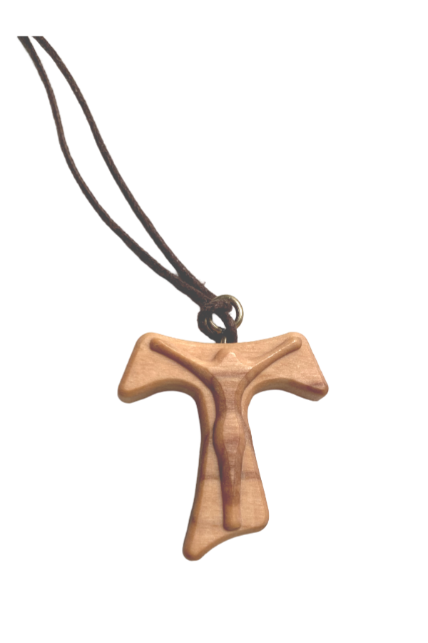 Wooden Tau Pendant with Wooden Corpus