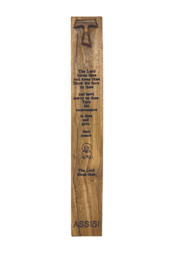 Tau Cross Olive Wood Bookmark with Blessing