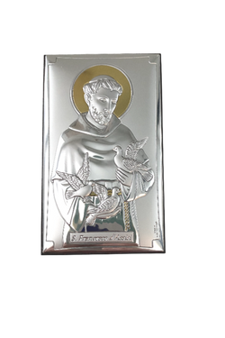 4 1/2" St. Francis Italian Silver Plaque