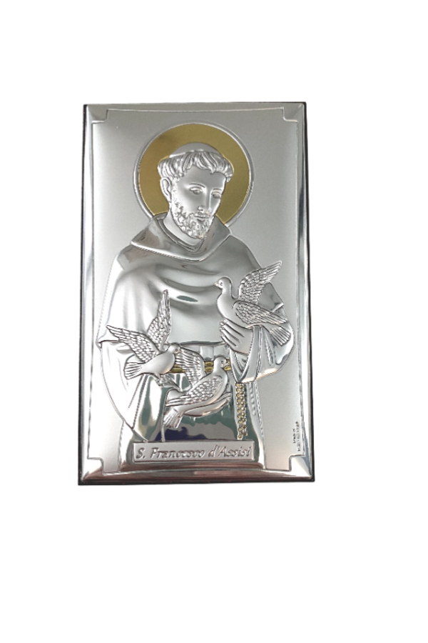 4 1/2" St. Francis Italian Silver Plaque