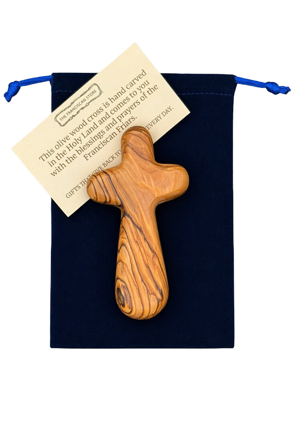 Hand-carved Olive Wood Handheld Prayer Cross - Holy Land – The