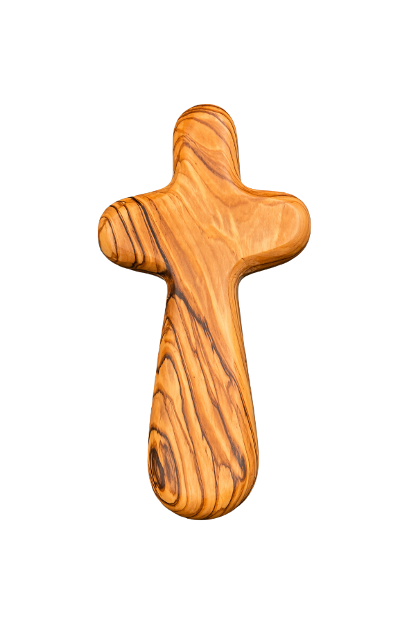 Oracion hand ☆ Hand-carved Olive Wood Handheld Prayer Cross - Holy Land – The