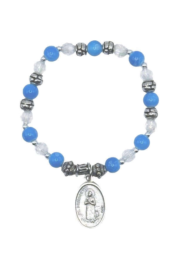 Our Lady of Lourdes Italian Beaded Charm Bracelet