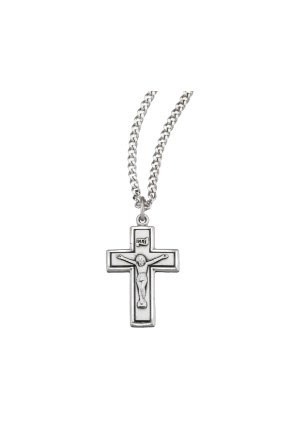 0.9" Sterling Silver Small Wide Crucifix