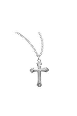 0.8" Sterling Silver Small Swirl Tipped Cross