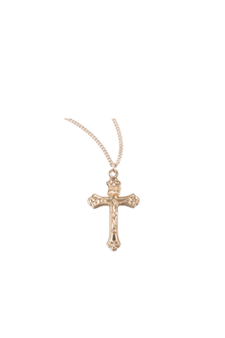 0.8" Gold Over Sterling Small Fancy Crucifix