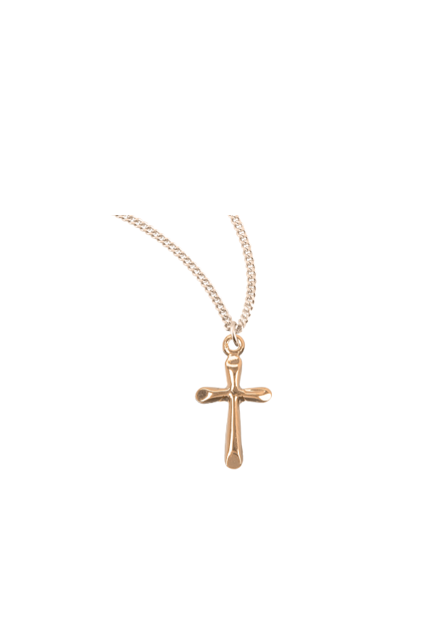 0.6" Gold Over Sterling High Polished Tiny Cross