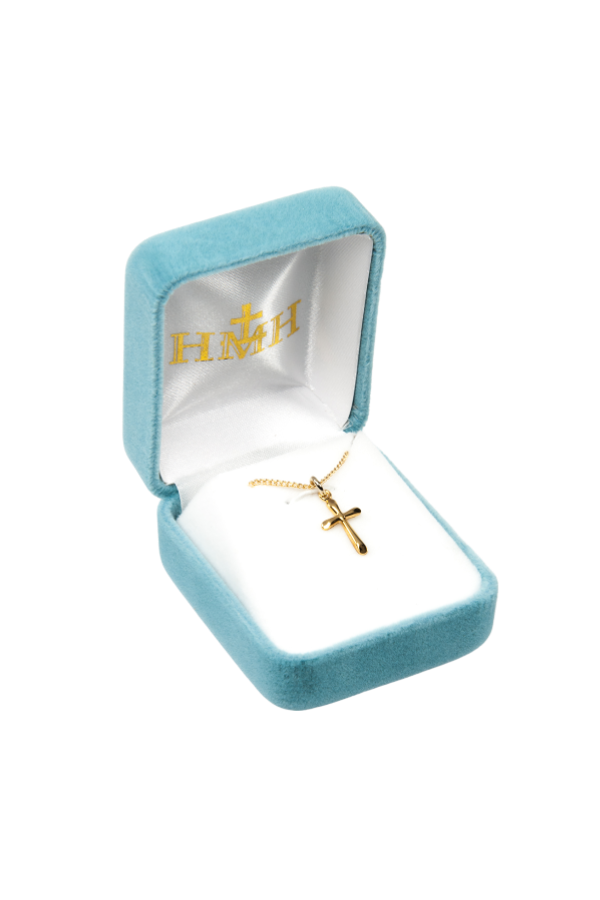 0.6" Gold Over Sterling High Polished Tiny Cross