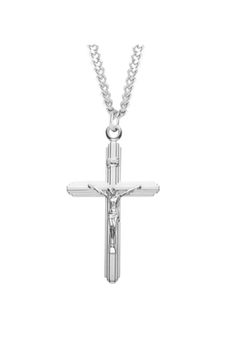 1.7" Sterling Silver Inlayed Crucifix