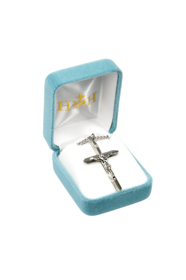 1.7" Sterling Silver Inlayed Crucifix