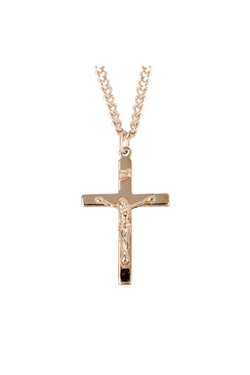 1.3" Gold Over Sterling High Polished Crucifix