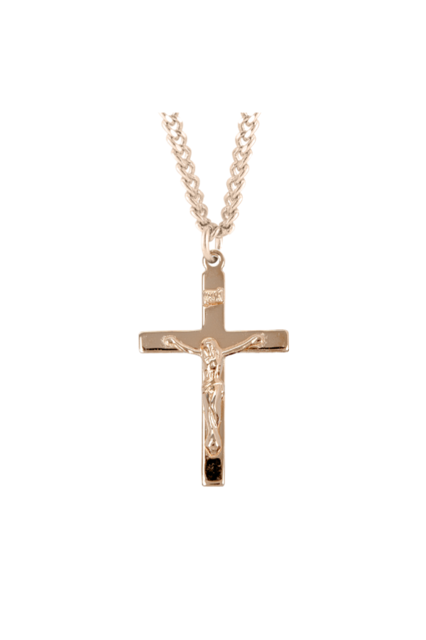 1.3" Gold Over Sterling High Polished Crucifix