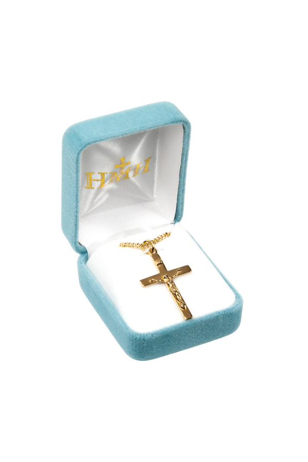 1.3" Gold Over Sterling High Polished Crucifix