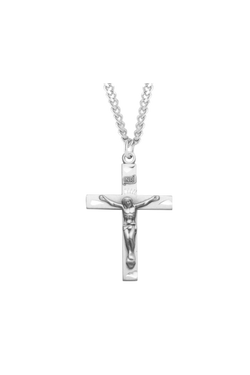 1.2" Sterling Silver Engraved Crucifix