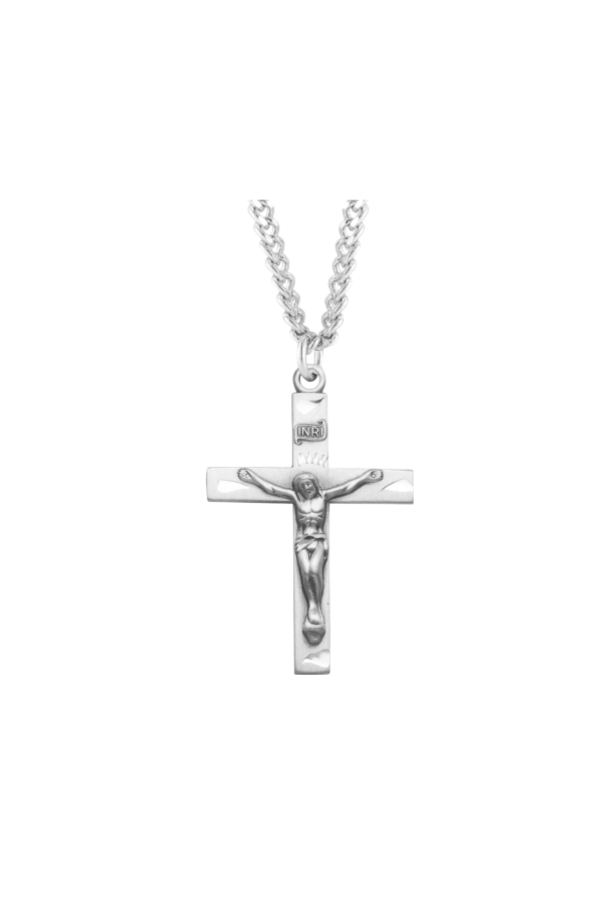 1.2" Sterling Silver Engraved Crucifix