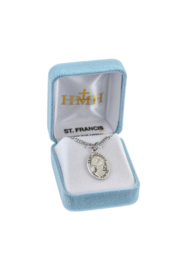 0.9” Patron Saint Francis Assisi Oval Sterling Silver Medal – The ...