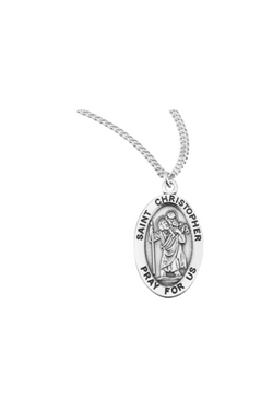 Sterling Silver St. Saint Christopher Round Medal Charm Pendant 0.83 Sterling Silver St. Saint Christopher Round Medal Charm Pendant 0.83