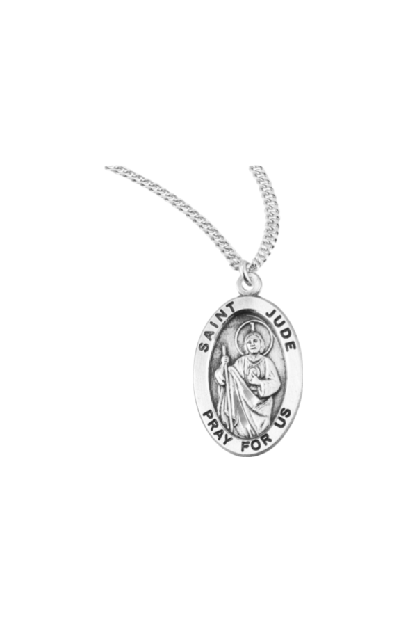 0.9" Patron Saint Jude Oval Sterling Silver Medal – The Franciscan Store