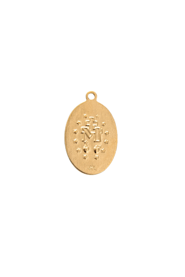 0.8" Gold Over Sterling Silver Oval Miraculous Medal