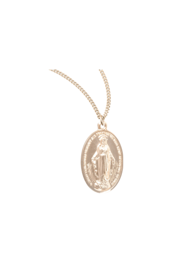 Gold Over Sterling Silver Oval Miraculous Medal – The