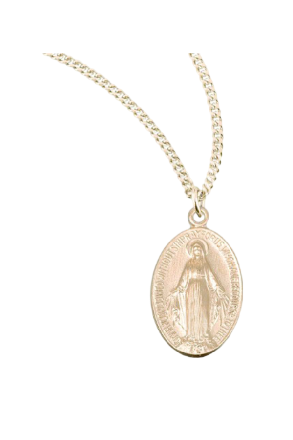 0.9" Gold Over Sterling Silver Miraculous Medal