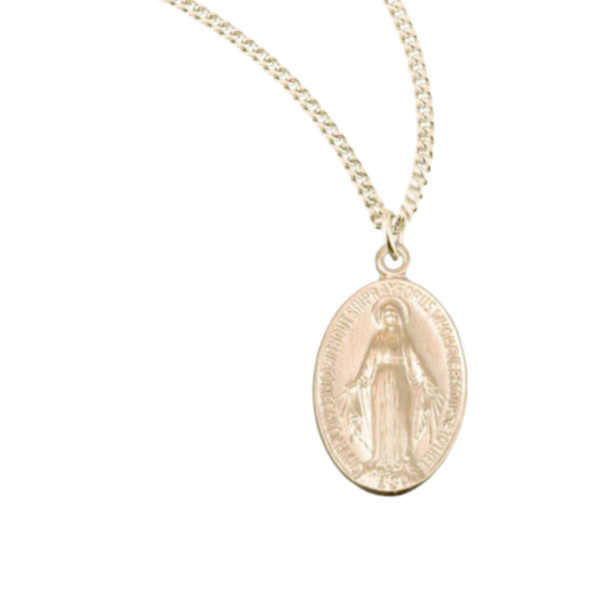 Wishing For Claudia 925 Sterling Silver Miraculous Mary Oval Pendant – 0.95in