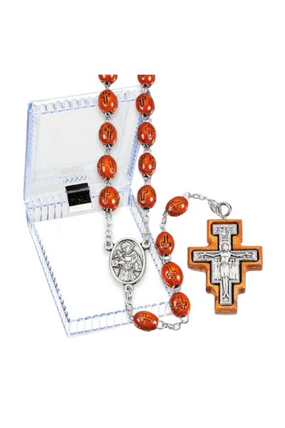Franciscan Wood Bead Rosary – The Franciscan Store