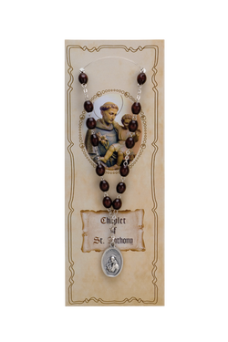 St. Anthony Wood Bead Chaplet
